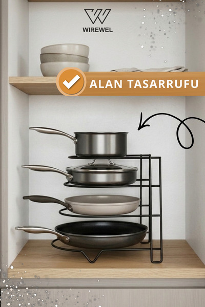 Magic Objects Organizator za posude u ormariću | Crni metalni organizator za ...