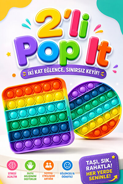 Erbek 2'li Pop It Kare-sekizgen Duyusal Oyuncak Zihinsel Gelişim Stres Popit ...
