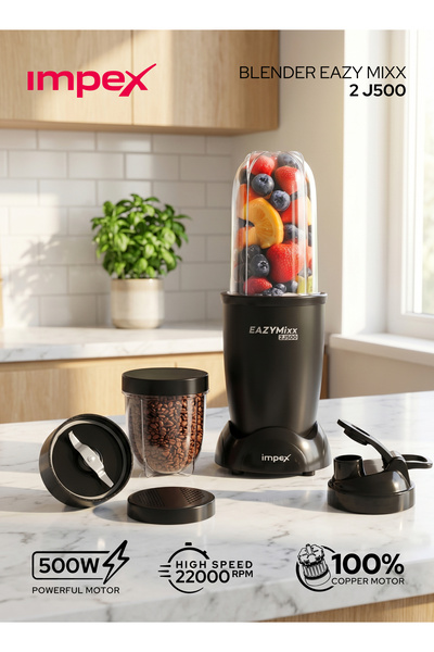 IMPEX EAZYMIXX2J500 500W Sports Blender Copper Motor 22000RPM SS Blade 500/30...