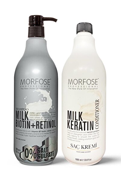 Morfose Tuzsuz Biotin Şampuan+milk Keratin Saç Bakım Kremi