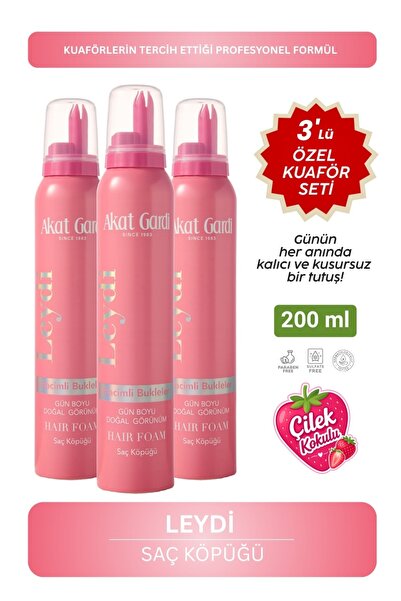 Akat Gardi Saç Köpüğü Hacimli Bukleler Leydi 200ml.3'Lü Özel Set