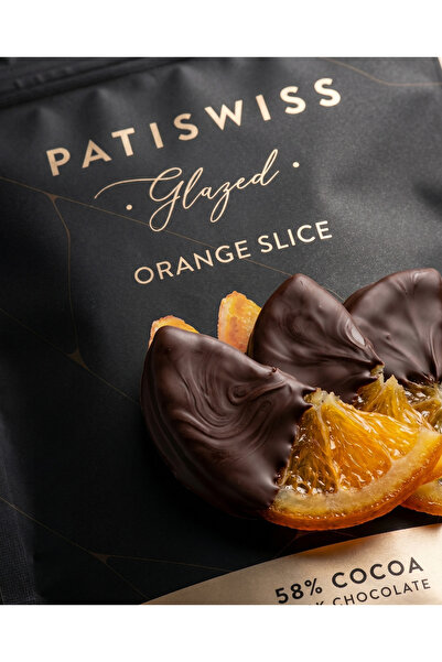 Patiswiss Glazed Bitter Çikolatalı Portakal Dilimi, 80G