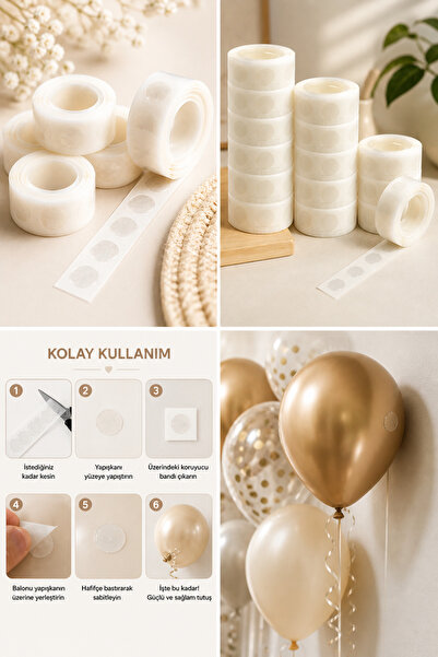 Parti dolabı Çift Taraflı Yapışkan Balon Yapıştırma Bandı Sticker Damla Modeli Ve Uçan Balon Aparatı Yapıştırıcı