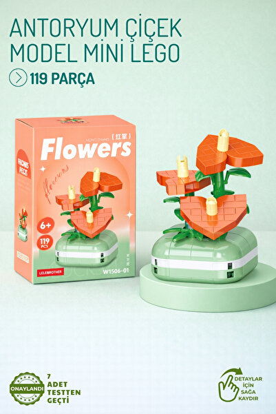 Nandy Home Anthurium Flower Model Character Figure 3D Building Toys