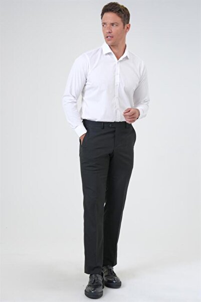 SÜVARİ Siyah Regular Desenli Pantolon
