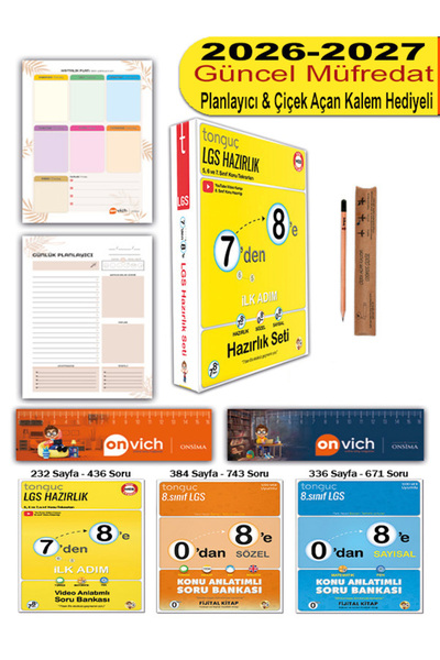 Tonguç Yayınları 8. Sınıf 7 Den 8 E - 0 Dan 8 E Hazırlık Tekrar Seti 3 Kitap ...