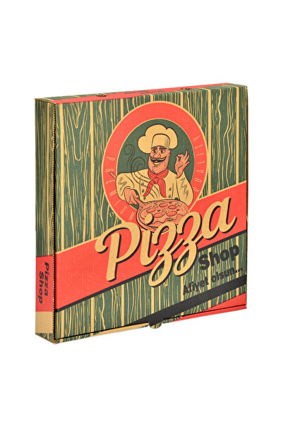 Miyo Ambalaj Pizza Kutusu 22 cm 100'lü Paket | 22x22x4 cm Oluklu Karton Baskı...