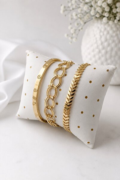 X-Lady Accessories Gold Renk Kombin Kadın Kaplama Kombin Bileklik