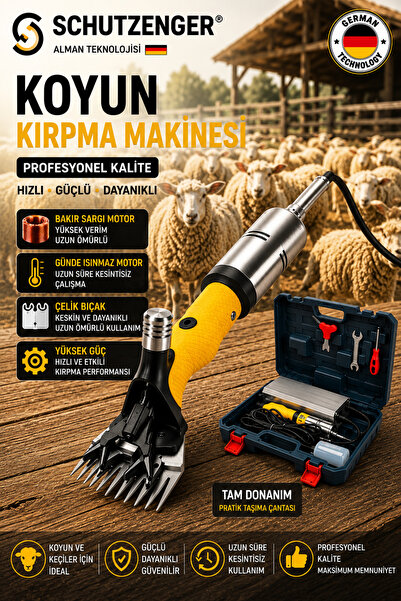 SCHUTZENGER İTALYAN 8 Serisi 4300w Adaptörlü Keçi Köpek  Koyun Kırkma ısınmaz...