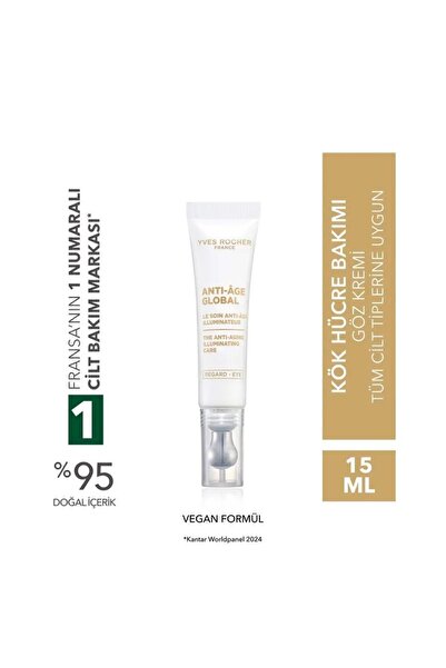 Yves Rocher Göz Kremi-Kafein&E Vitamini-Yaşlanma Karşıtı Bitki Kök Hücre Bakı...