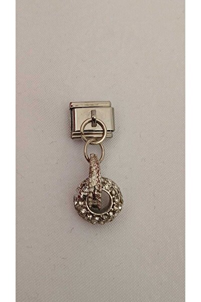 OGİSO Bijuteri Beyaz Zirkon Taşlı Tamtur Kaplı Çelik Bileklik Uyumlu Charm