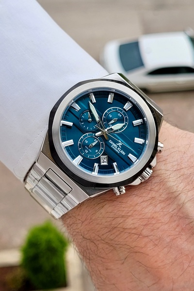 Daniel Klein Kadranı Yeşil Kordonu Silver Renk 44 Mm Göstergeleri Aktif Erkek...