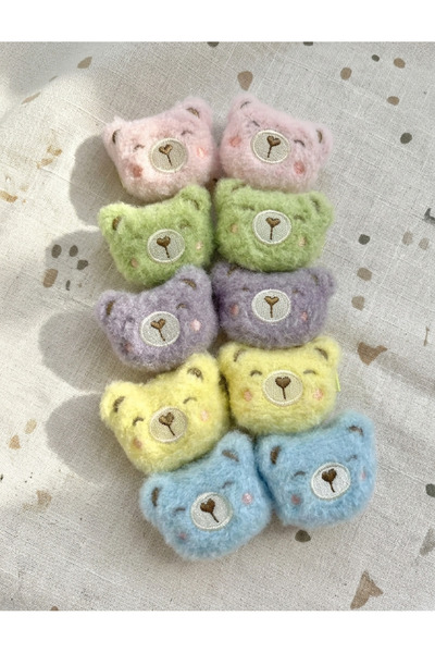 Toka Sepetim Ayıcıklı Peluş Toka 1 Çift