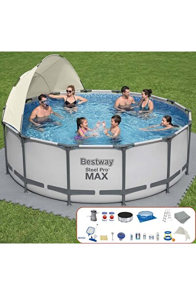 BESTWAY Yuvarlak Gölgelikli Prefabrik FULL Havuz Seti 366x122cm 56420 BW562