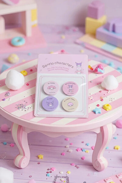 SANRIO Lisanslı Karakterler Yuvarlak Yapışkan Mini Notlar – 80 Yaprak