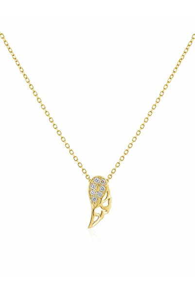 Delagos 925 Silver Necklace with Zirconia Stone,Gold Plated