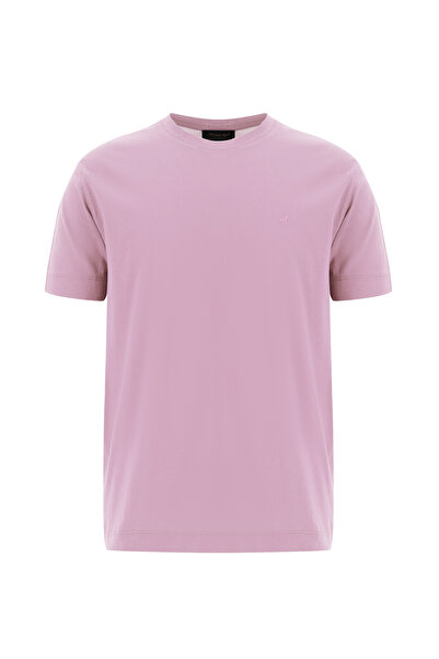 Abdullah Kiğılı Tricou din bumbac cu decolteu rotund brodat mercerizat - Potr...
