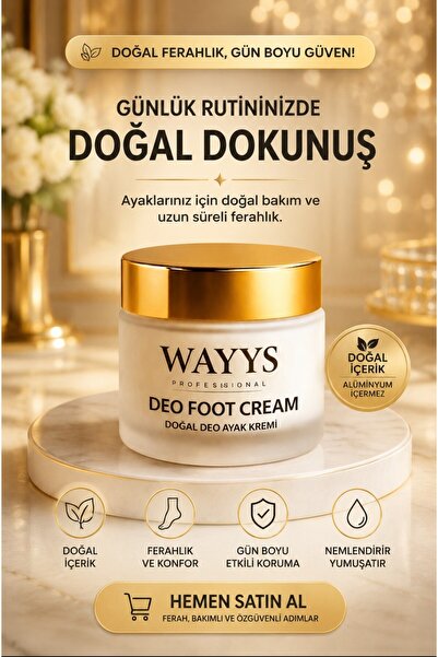 WAYYS AYAK DEODORANT KREMİ Koku önleyici doğal ayak bakımı