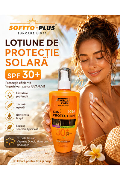 Softto Plus Loțiune de Protecție Solară SPF 30+