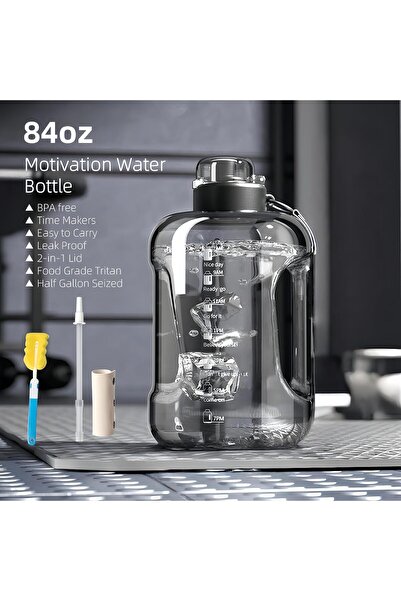 Arabest 50oz & 84oz Motivational Water Bottle, Time-Marked, Leak Proof, BPA-F...