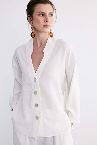FACETTE Helia Oversize Shirt Ecru