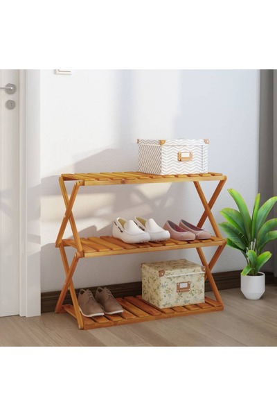 Concept Raft pliabil cu 3 niveluri, maro, 70x31x63 cm lemn masiv acacia