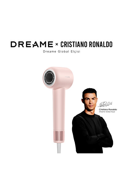 Dreame مجفف شعر جليم باللون الوردي، تجفيف سريع للشعر، تصميم خفيف الوزن