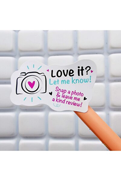 Choice ملصقات بيضاء بتصميم كاميرا لطيفة بعبارة 'Love it Let Me Know'، 100 قطع...