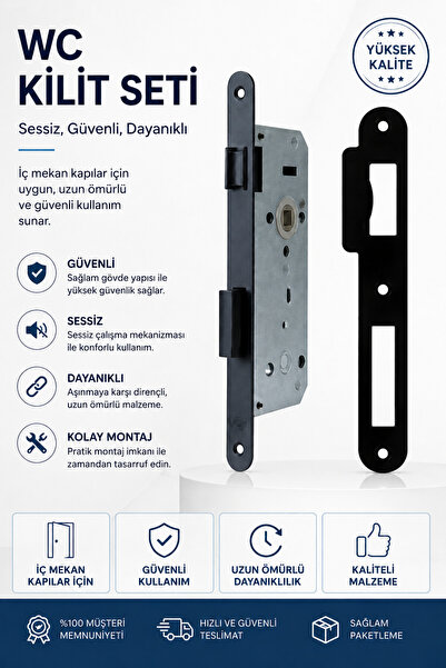 ASPAR Încuietoare neagră pentru ușă WC 40 mm / 40x23 mm