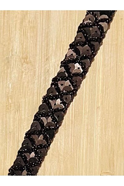 Lorin hobi Brown Sequin Decorative Ribbon Width 1.5 cm 1 Meter