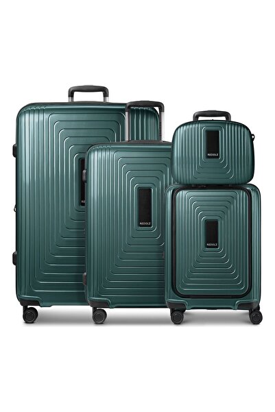 REDOLZ Essentials14 4-Rollen-Kofferset Beautycase 4-teilig mit Dehnfalte Lapt...