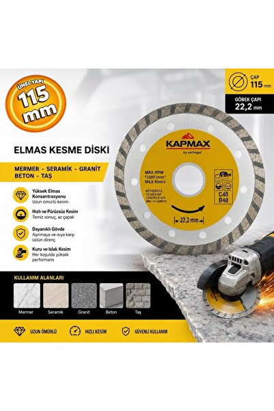 KAPMAX 115 mm Granit Mermer Beton Kesici Taş