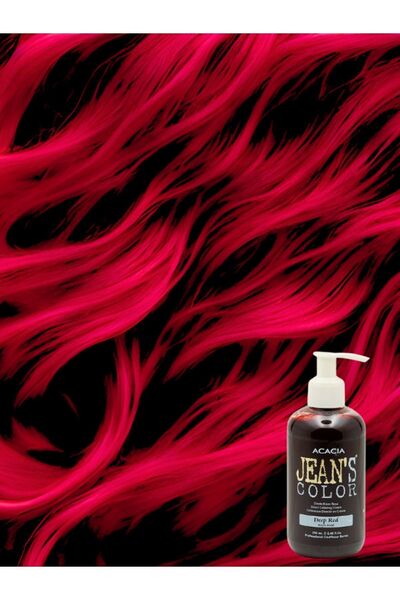 jeans color Amonyaksız Renkli Saç Boyası Koyu Kızıl 250ml. Kokusuz Su Bazlı Deep Red Hair Dye