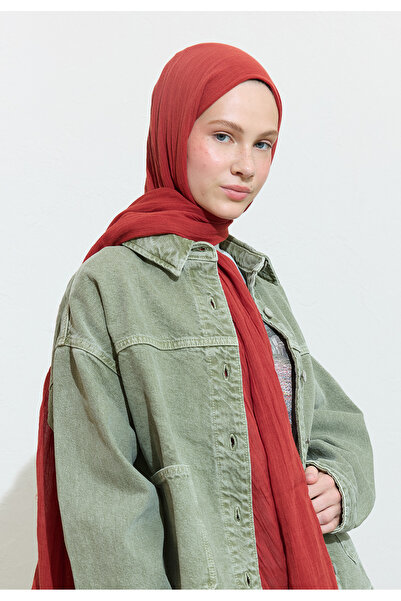 Freshscarfs Pamuklu Keten Şal Cream Brulee
