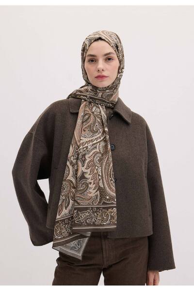 Freshscarfs Șal cu model vintage în nuanțe de somon închis