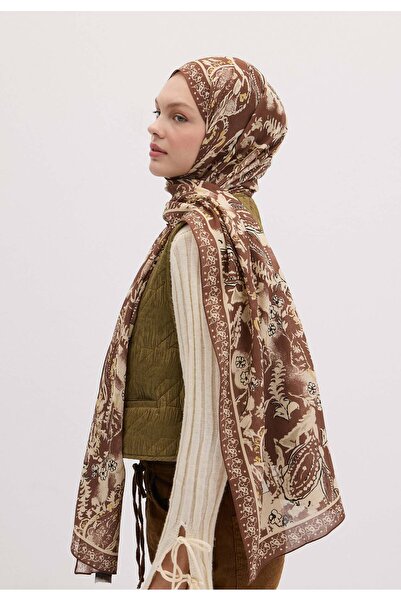 Freshscarfs Floral Paisley Desen Şal Sahra