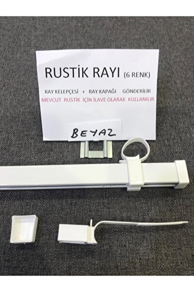özdeğer home 130cm beyaz rustik perde rayı mevcut rustik için ilave ray +kele...