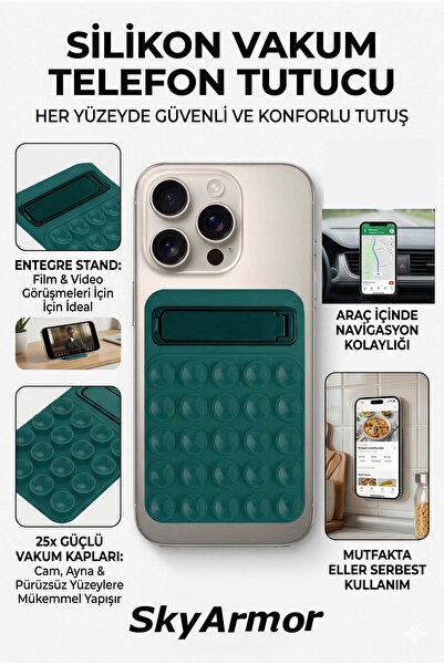 MTL Standlı Silikon Telefon Tutucu – Aynaya ve Cama Yapışan Vantuzlu Selfie S...