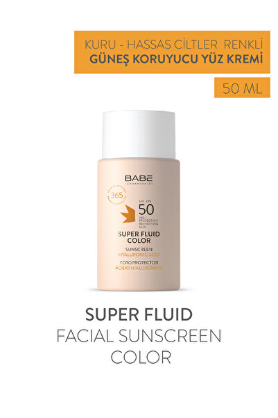 Babe Laboratorios Facial Sunscreen Super Fluid Color SPF50 50ml - Nemlendiric...