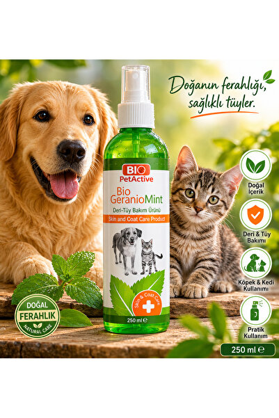 Genel Markalar Bio Geranio Mint Kedi Ve Köpek Deri Tüy Bakım Spreyi 100 Ml.