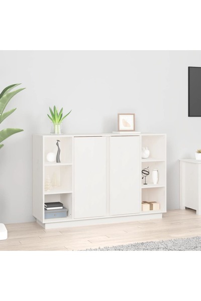 Concept Servantă, alb, 120x35x80 cm, lemn masiv de pin