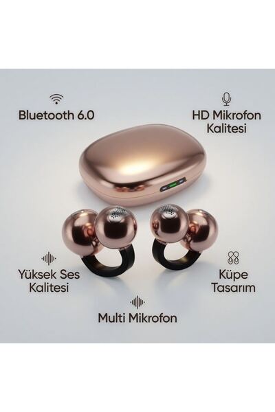 Sezy Bluetooth 6.0 Yeni Nesil Küpe Bluetooth Kulaklık, Klips Kulaklık 2026 So...
