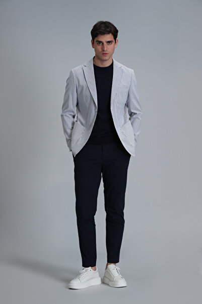 Lufian Navy Blue Slim Fit Sea Smart Men's Chino Pants