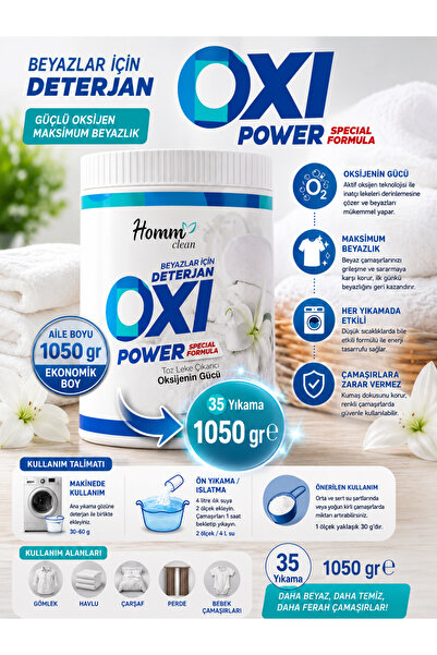 Homm Bitkisel Türkiye Homm Clean Oxi Pover Beyaz Kutu