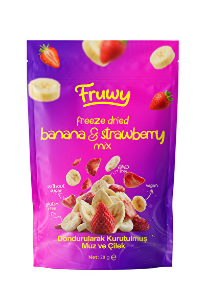 fruwy Freeze Dried Muz ve Çilek Mix