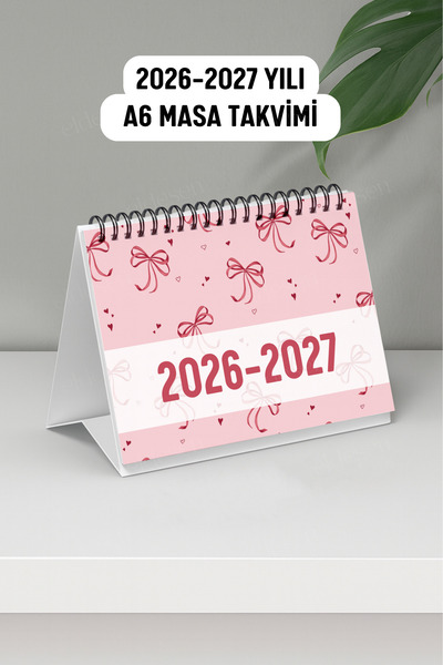 Eldesen Tasarım 2026-2027 Masa Takvimi Spiralli A6 (15x12cm) Orta Boy / Resmi...