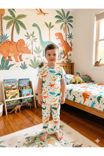 elmas kids Σετ παιδικών αγοριών από 100% βαμβακερό ύφασμα σε λευκό χρώμα με σ...