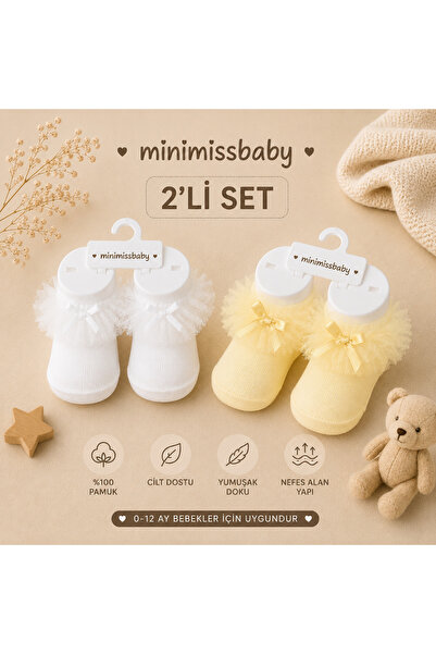 Minimissbaby Minimiss Baby Tüllü Prenses Bebek Çorap – Sarı Fırfırlı Tasarım2...