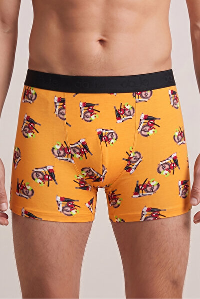 OBJE Men's Orange Goblet Patterned Boxer