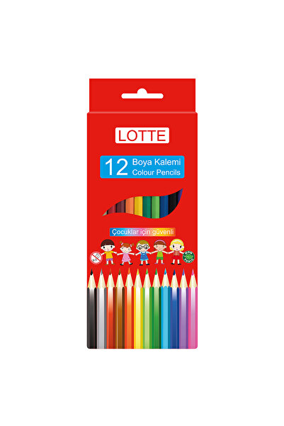 Lotte أقلام تلوين جافة 12 لونًا LT940